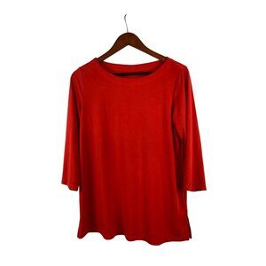 Susan Graver Modern Essentials Red Top Size Medium Polyester/Elastane